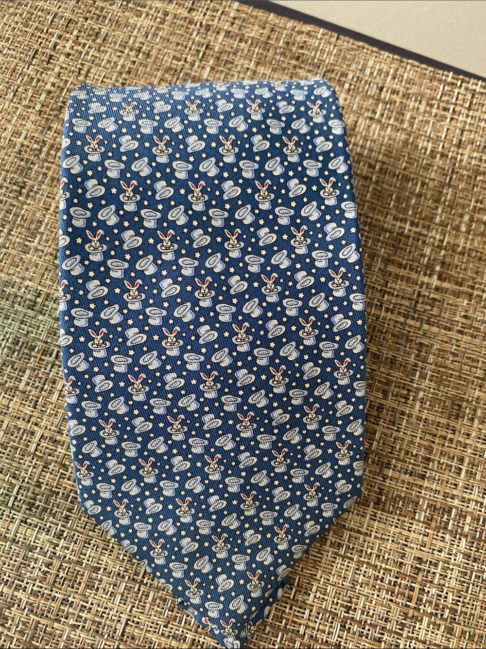 Vineyard Vines Silk Tie Blue Magic Hat Rabbit Formal Prom Handmade USA Mens